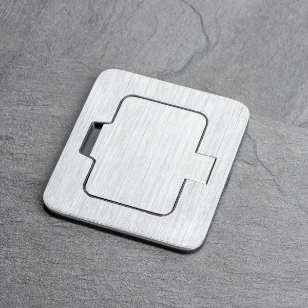 Brilagi - Presa a pavimento da incasso per esterni IP55 cromato opaco rettangolare