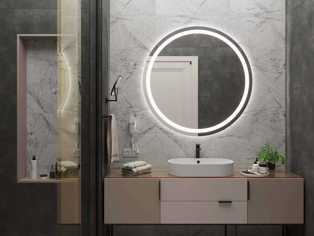 Specchio rotondo con illuminazione LED C4