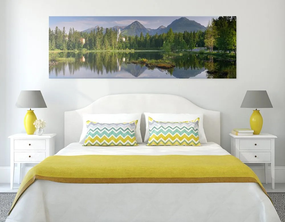 Quadro su tela – Magnifico panorama montano sul lago