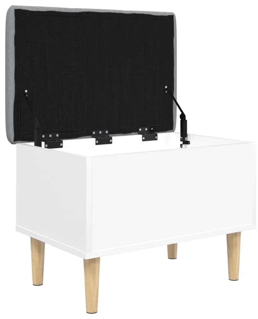 Panca portaoggetti bianca 62x42x46 cm in legno multistrato