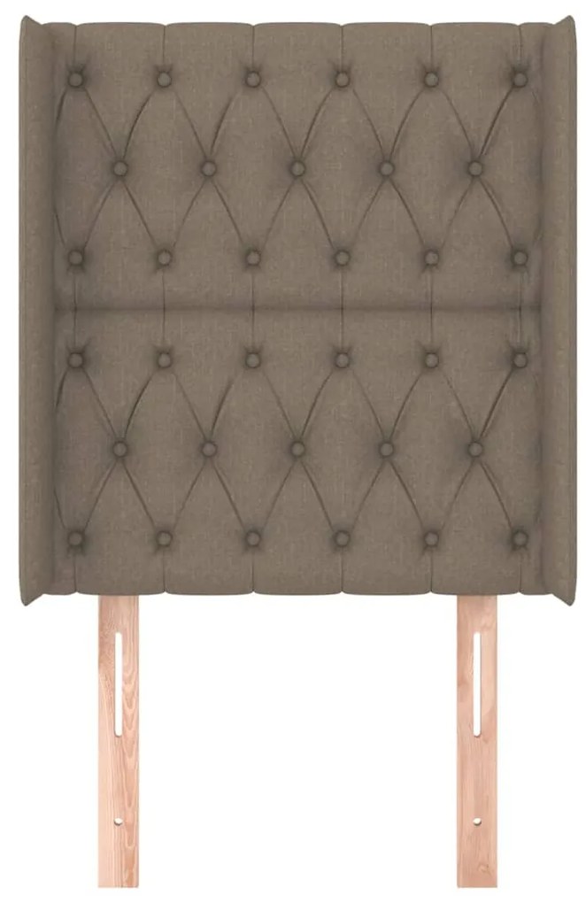 Testiera ad orecchio tortora 83x16x118/128 cm in tessuto