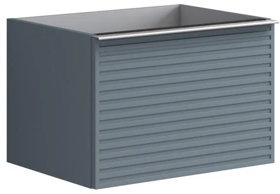 Mobile da bagno da fissare sotto lavabo L 60 x H 40 x P 45.5 cm indaco laccato, 2 cassetti Pixel stripes