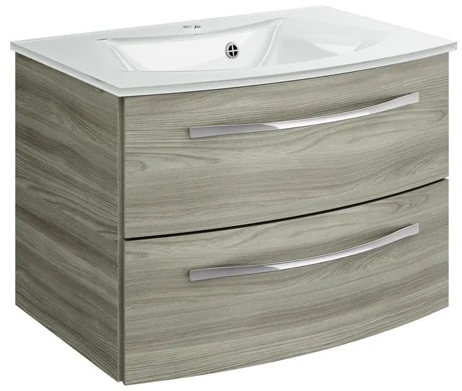 Mobile sottolavabo e lavabo Image per vasca centrale rovere grigio L 70 x H 48 x P 48 cm 2 cassetti