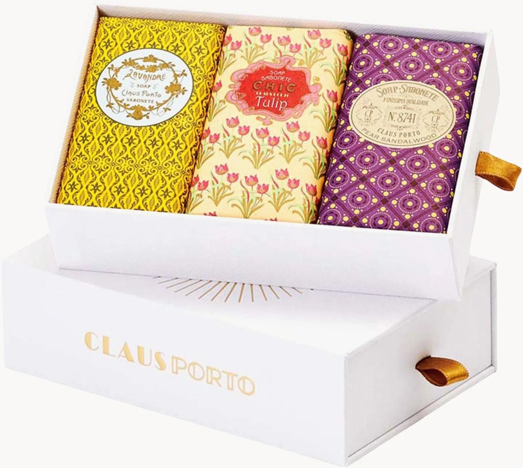 Set di 3 saponi sigillati Claus Porto