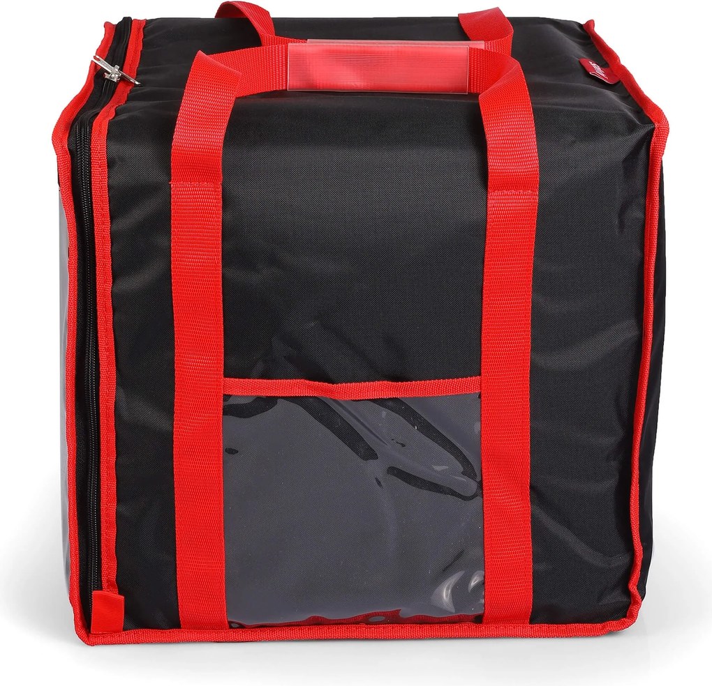 Borsa Termica Porta Pizze da Asporto 8/10 Cartoni Safemi Express 10 Nera e Rossa...