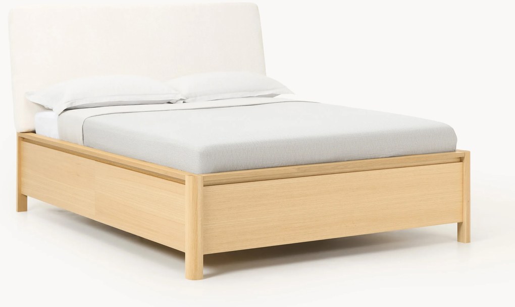Letto in legno con testiera imbottita e cassetti Santiago