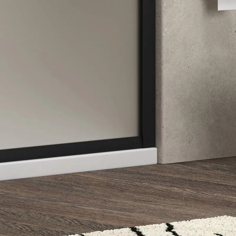 Kamalu - Porta doccia 130cm telaio nero e vetro opaco scorrevole | KFN5000NS