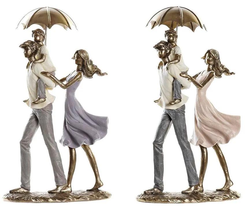 Statua Decorativa DKD Home Decor Ombrelli Metallo Rame Resina Moderno Famiglia (17,5 x 8,5 x 31 cm) (2 Unità)