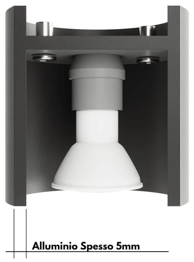 Applique da Parete in Alluminio LOBO G9 Nera Bidirezionale da interno