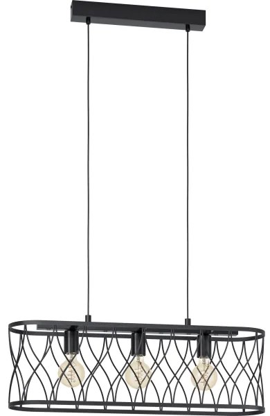 Eglo 43554 - Lampadario su corda GILTSPUR 3xE27/40W/230V