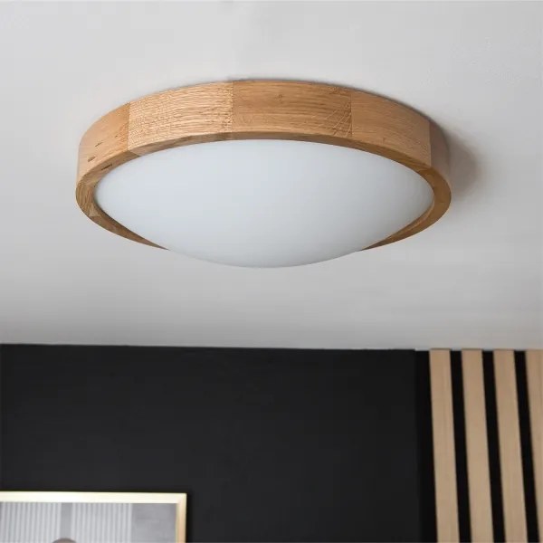 Brilagi-LED RGBW Plafoniera dimmerabile CARVALHO SLIM 2xE27/15W/230V Wi-Fi rovere Ø 37 cm