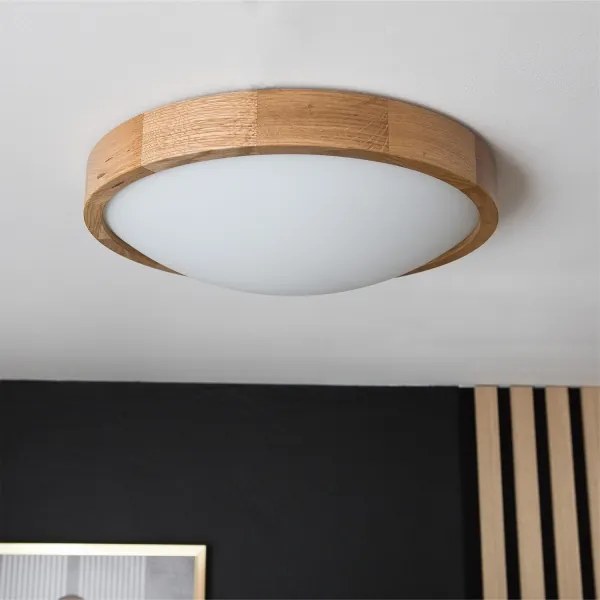 Brilagi-LED RGBW Plafoniera dimmerabile CARVALHO SLIM 2xE27/9W/230V Wi-Fi rovere Ø 37 cm