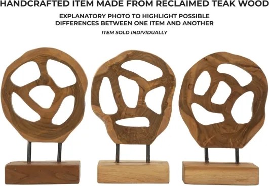 Scultura Lubang In Teak Riciclato Cm 18X10X27 (Pezzi Unici - Non Rip. In Serie)