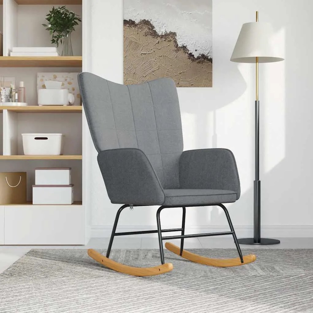 Sedia A Dondolo Grigio Chiaro İn Tessuto /