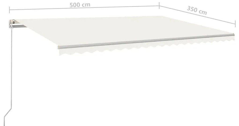 Tenda da Sole Retrattile Manuale 500x350 cm Crema