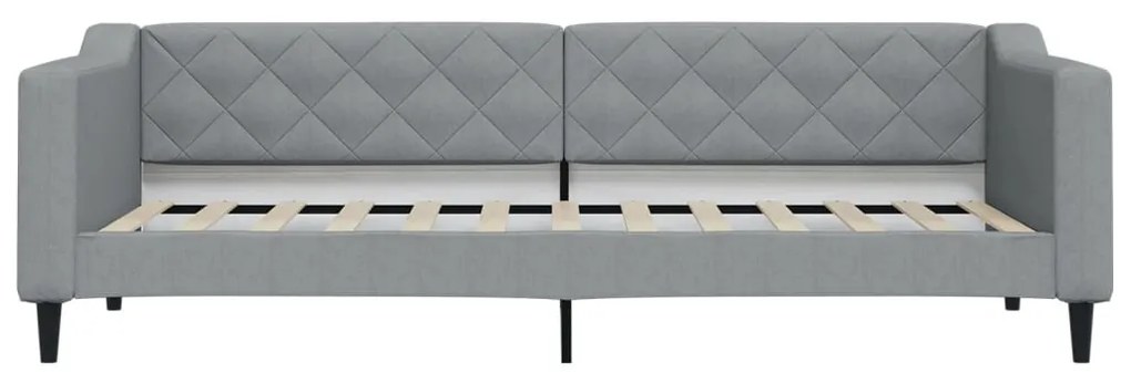 Divano letto con letto estraibile grigio chiaro 80x200 tessuto