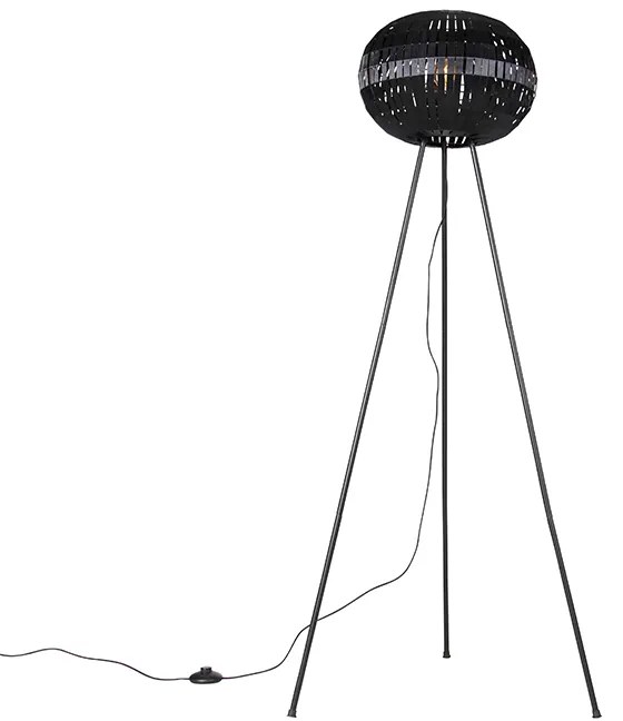 Lampada da terra moderna a treppiede nera - Zoë