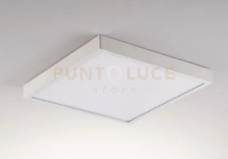 Plafoniera led domo bianca quadrata 24w 2700lm 4000k ip44 24x24x2,4cm