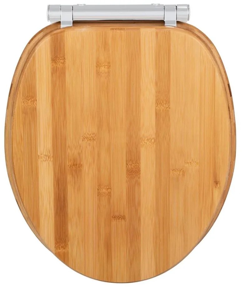 WENKO 25224100 - Sedile WC BAMBOUSA 34,5x40,5 cm marrone/argento