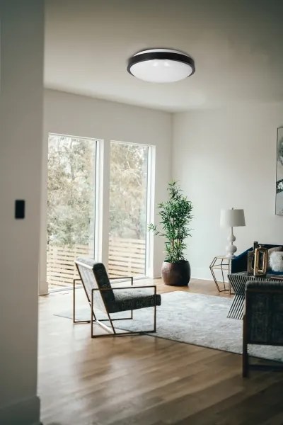 Plafoniera 2xE27/40W/230V diametro 29,5 cm nero