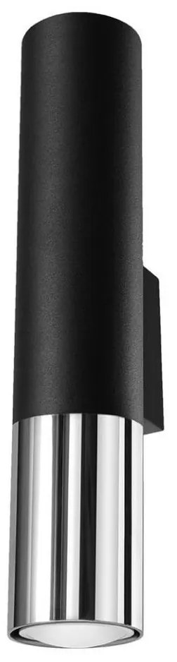 Sollux SL.0938 - Applique LOOPEZ 2xGU10/10W/230V nero/cromo