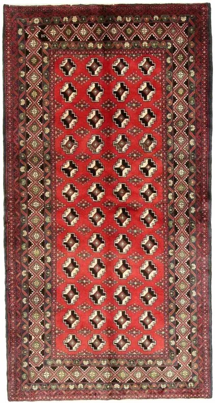Beluch Tappeto 210x110 Rosso (Iran) Annodato A Mano