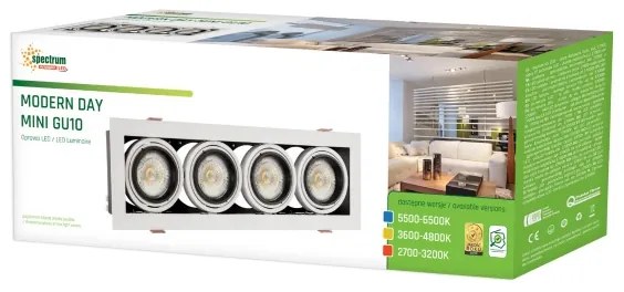 Lampada da incasso MODERN DAY MINI 4xGU10/10W/230V