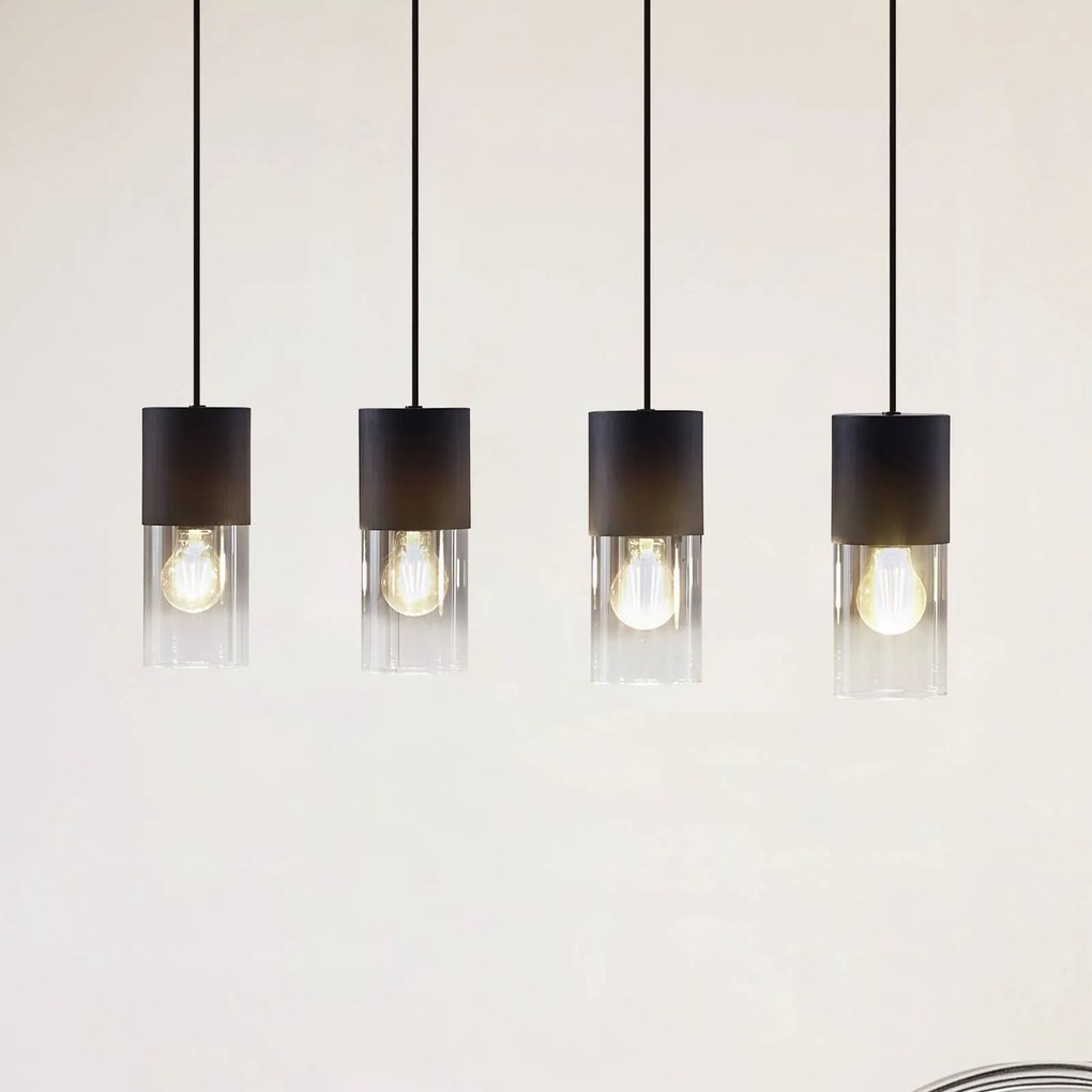 Lampada a sospensione in vetro Svante Lindby, dimmerabile, Alluminio / Grigio / Zincato, Soggiorno / Sala da pranzo, Vetro, Moderno, Lampada a sospensione