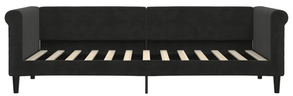 Divano letto con materasso nero 80x200 cm in velluto