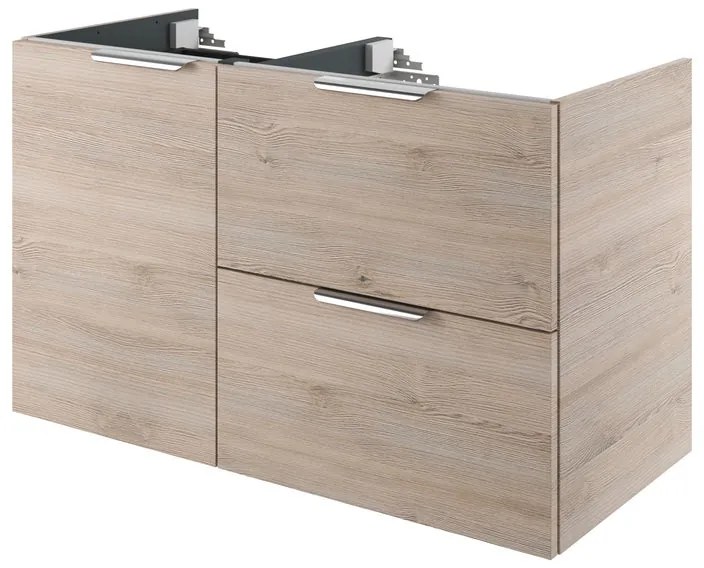 Mobile da bagno sotto lavabo SENSEA Neo grigio L 105 x H 64 x P 48 cm 3 cassetti 1 anta, lavabo non incluso