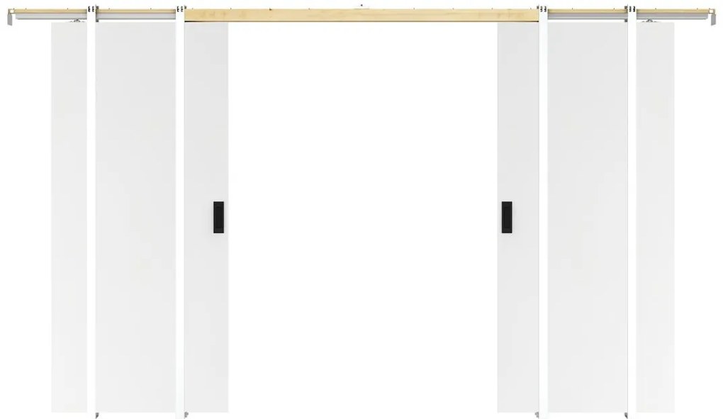 Porta scorrevole doppia con sistema a incasso 2 x H205 x L93 cm MDF + PVC Bianco - VARIN II