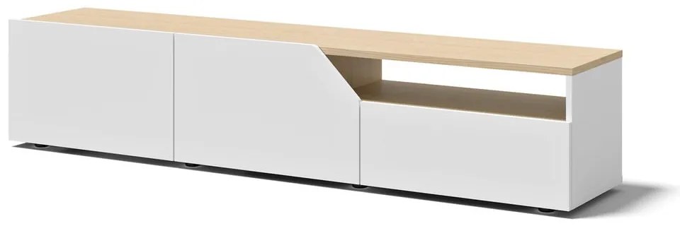 Tavolo TV bianco in rovere 180x38 cm Verone - TemaHome