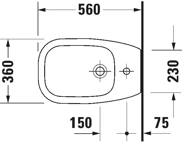 Duravit 22411000002 - Bidet a pavimento D-CODE 35,5x52,5 cm ceramica/bianco lucido