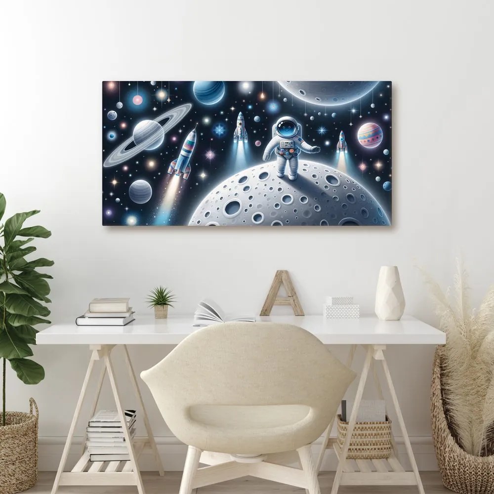 Quadro su tela – Cosmonauta tra i pianeti