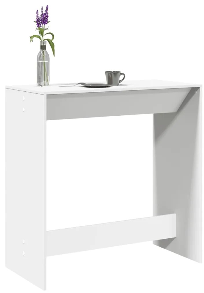 Tavolo Da Bar Bianco 102x50x103,5 Cm İn Legno Multistrato /