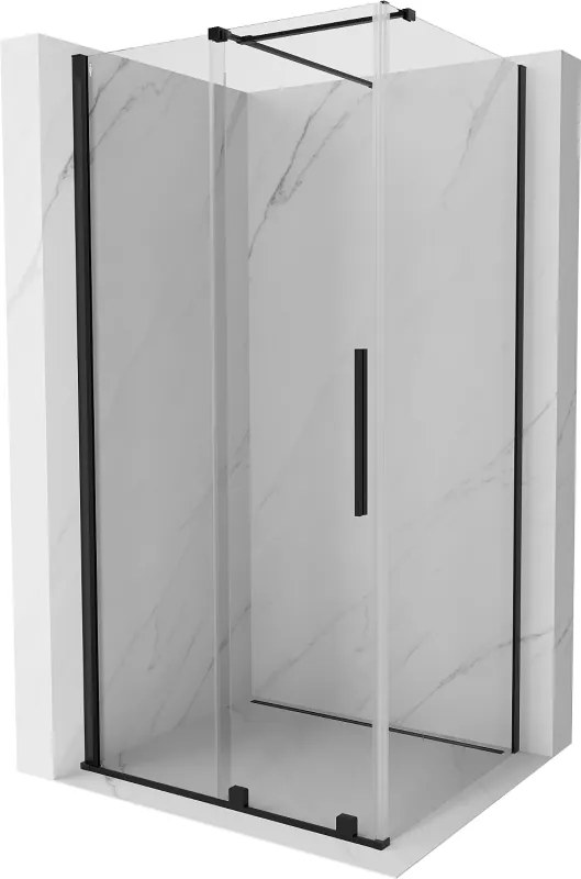 Mexen Velar cabina doccia scorrevole 130 x 90 cm, trasparente, nera - 871-130-090-01-70