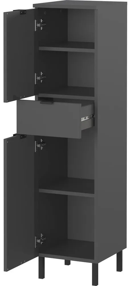 Mobile per bagno color antracite alto e stretto 30x120 cm Arcena – Germania