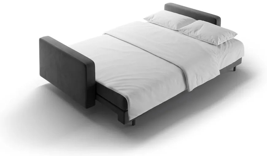 Divano grigio scuro allungabile/con contenitore con rivestimento in velluto 222 cm Bali – Cosmopolitan Design