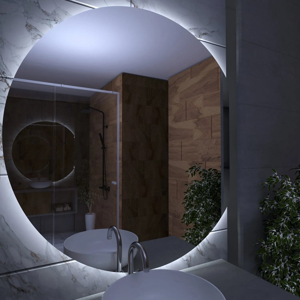 Specchio a mezzaluna con luce LED E5