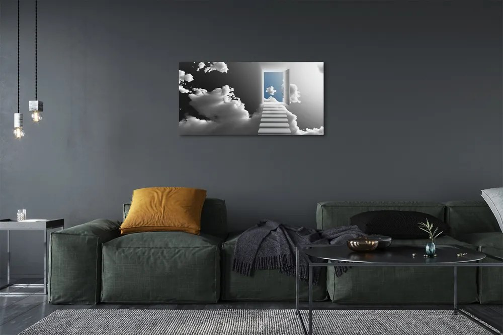 Quadro su tela Porte del paradiso delle scale 125x50 cm
