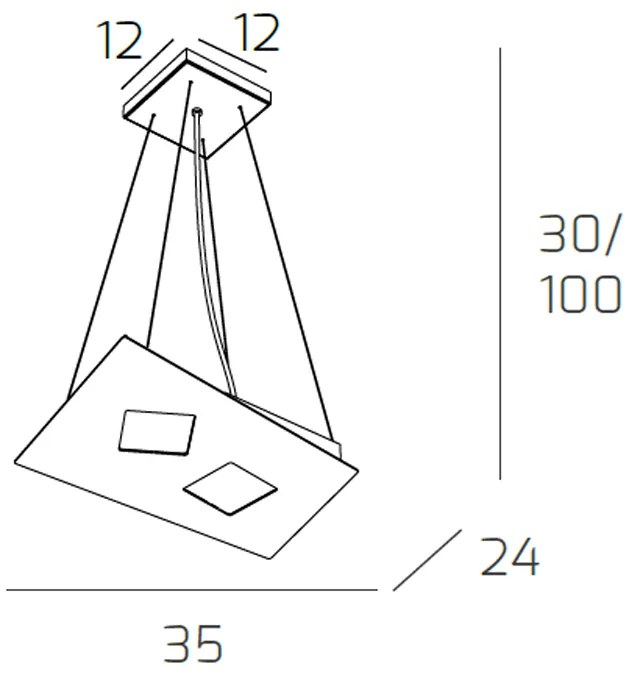 Sospensione Moderna Note Metallo Grigio 2 Luci Gx53