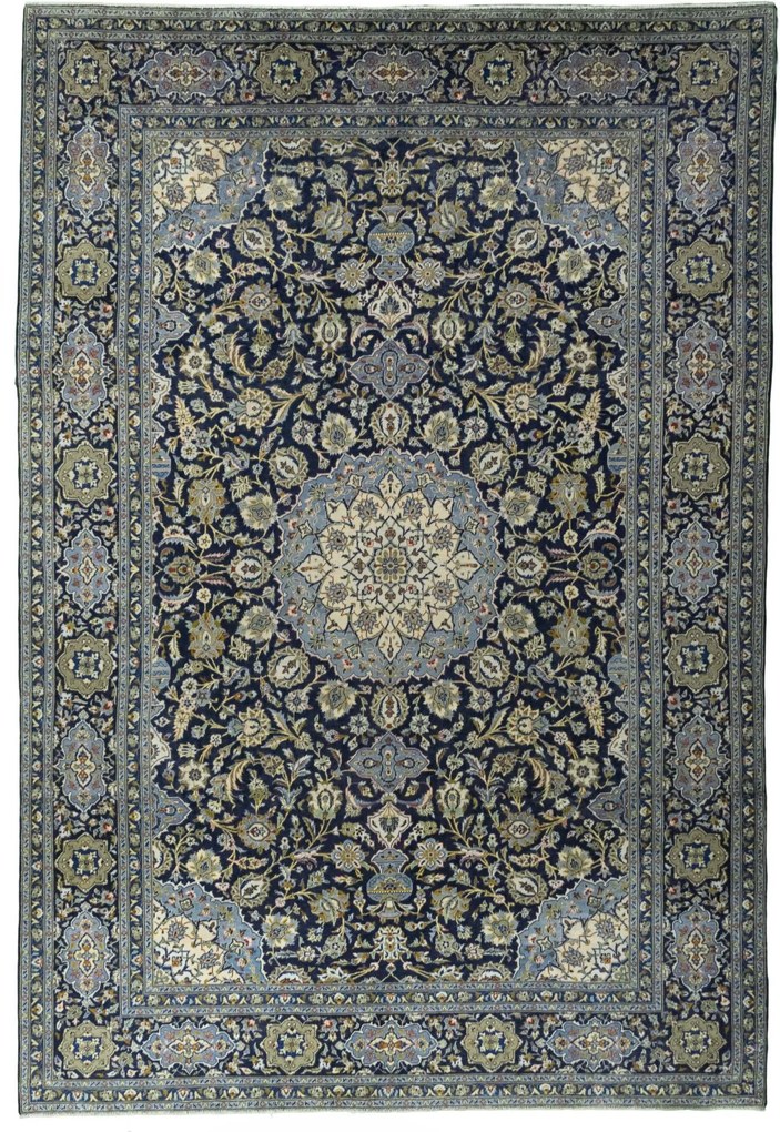 Kashan Tappeto persiano 260x380 Blu (Iran) Annodato A Mano