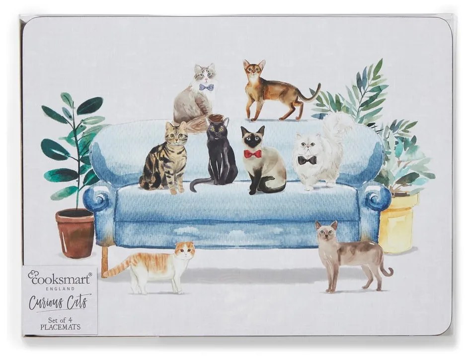 Tovaglietta in sughero 4 pezzi 21,5x29 cm Curious Cats - Cooksmart ®