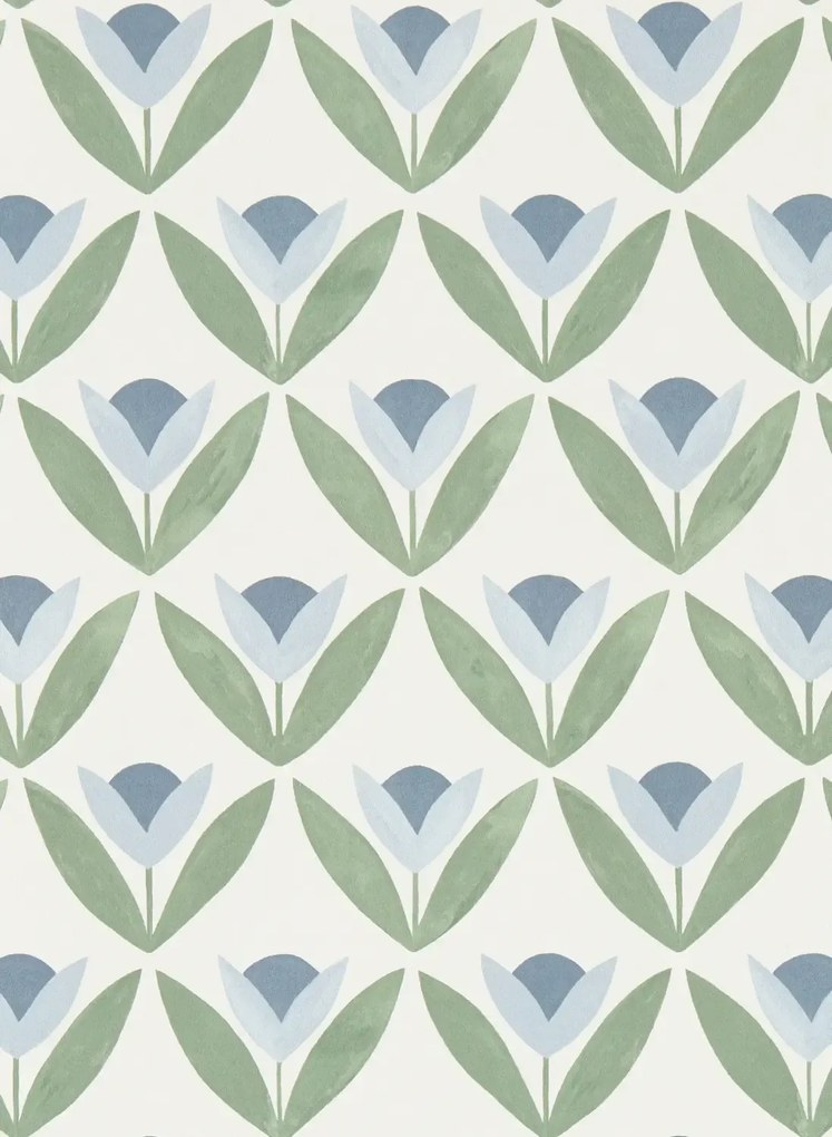 Scion Carta da parati Tulip Trellis - Coast Blue