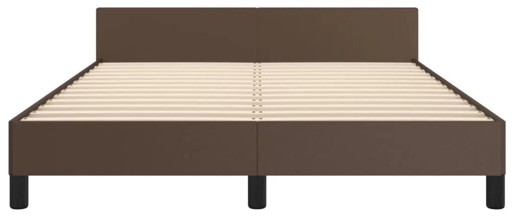 Giroletto con testiera marrone 140x200 cm in similpelle