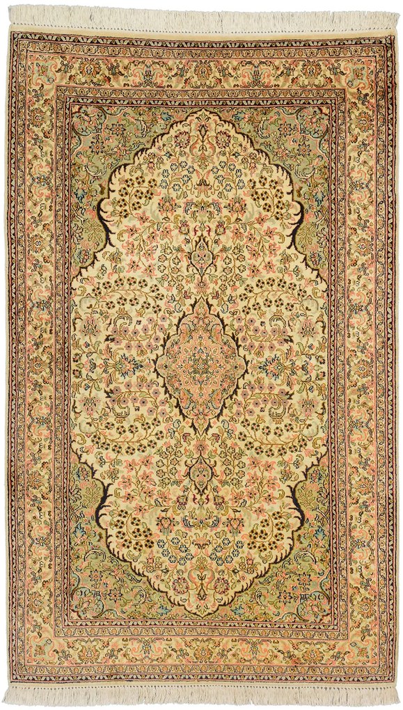 Cashmere Silk Tappeto orientale 150 x 90 Beige (Indian) Annodato A Mano