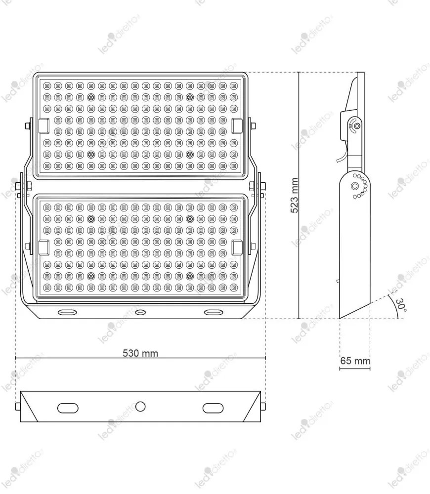 Faro Modulare LED 500W IP66 angolo 60°, 135lm/W, IK08 - LIFUD Driver Colore  Bianco Naturale 4.000K