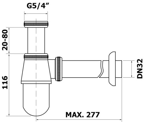 Bruckner - Vasca di raccolta basso DN32 cromo lucido