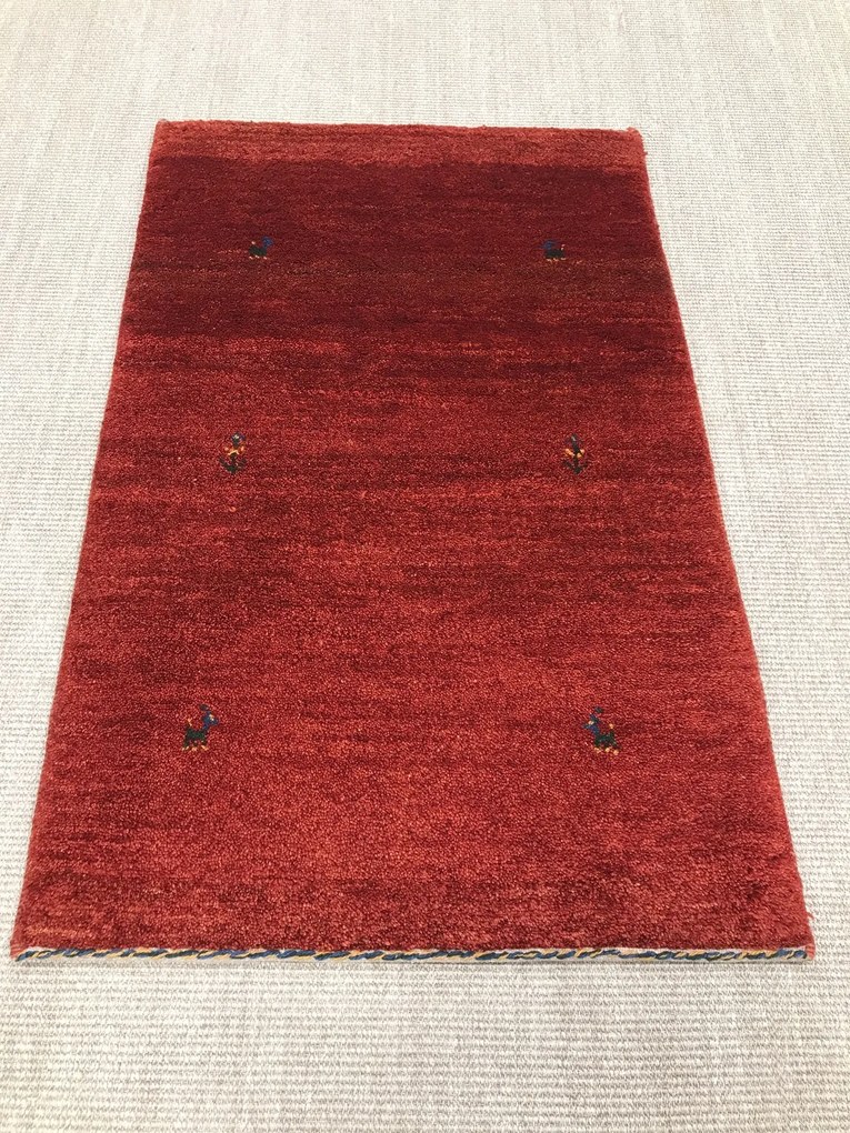 Gabbeh Tappeto 120x80 Rosso (Iran) Annodato A Mano