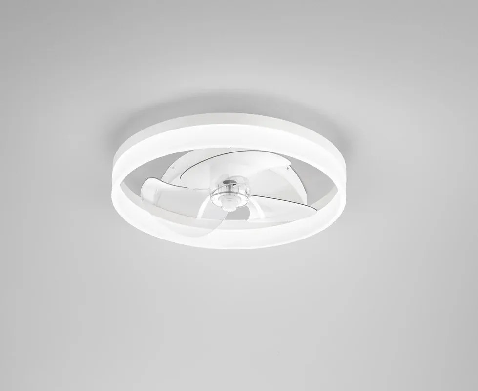 Ventilatore da soffitto Espero trasparente, Ø 50 cm, CCT, dimmerabile, INTEC IP20